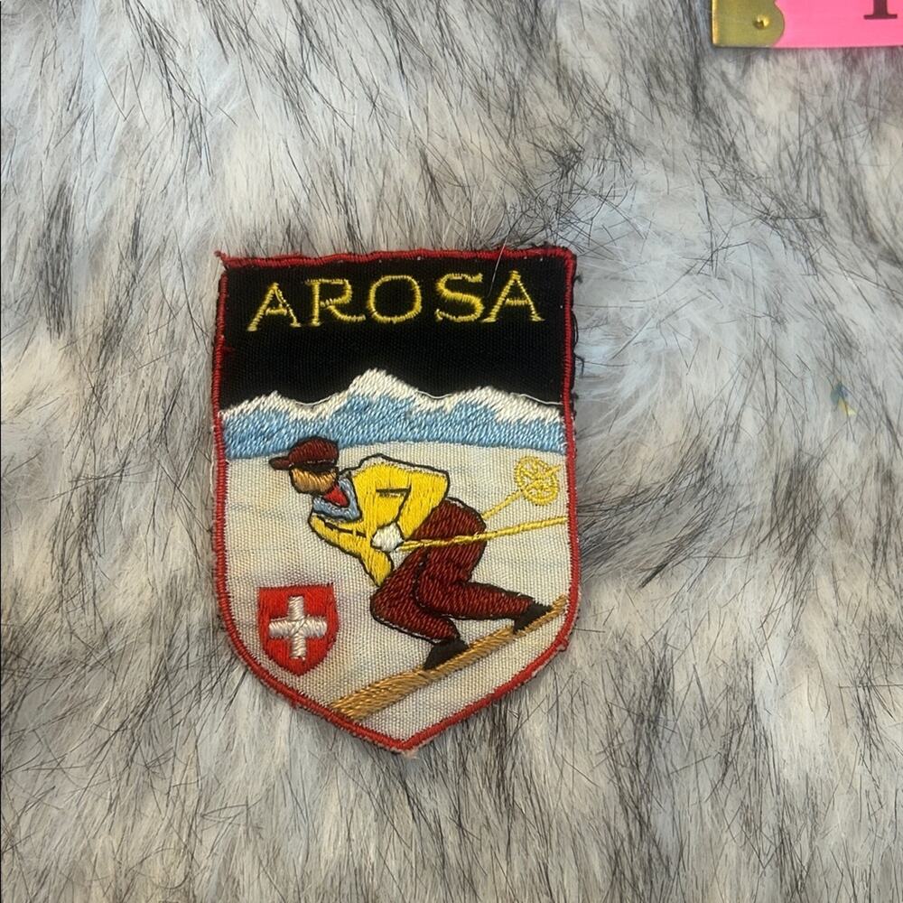 60s 70s Vintage Arosa ski patch Switzerland‎ embroidered
